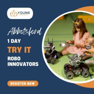 A girl playing with a robotic vehicle.