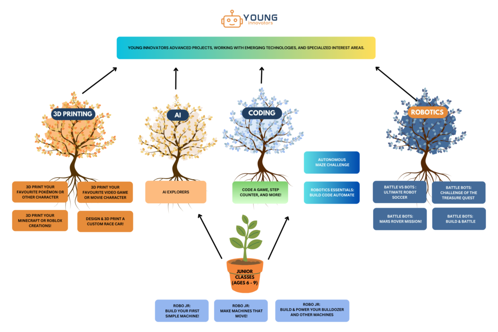 An overview of all the course Young Innovators offers.